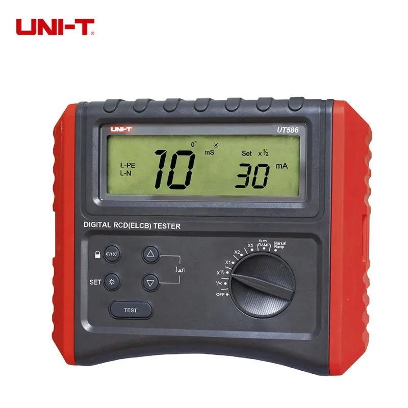 

UNI-T UT586 Digital RCD (ELCB) Testers Leakage Protection Switch Tester RCD Measure AC Voltage Test