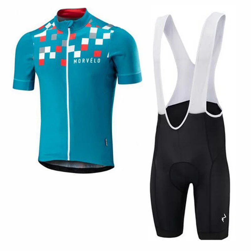 Morvelo велосипедные Короткие рукава Джерси нагрудник шорты наборы летние мужские Ropa Ciclismo велосипедные комплекты одежды U41902