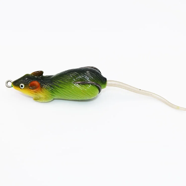 1Pcs 3D Eyes Soft Mouse Bait Bells Sound 6.5cm 12g fishing lure Frog Silicon Artificial Set Sea Swim Bait