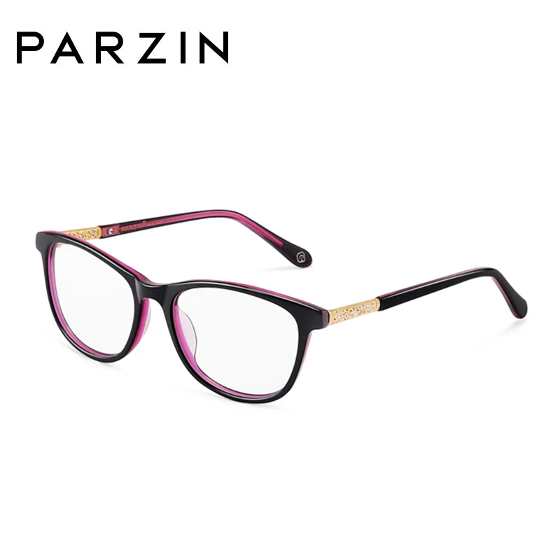 PARZIN, женские оптические оправы для близорукости с прозрачными линзами, брендовые художественные очки для коррекции ног, качественные аксессуары 56001 - Цвет оправы: Purple