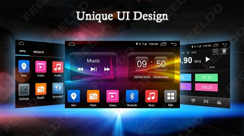 Cheap FEELDO 7inch Universal Android 6.0 (64bit) Octa Core 2G/32G/4G Car Media Player With GPS Navi Radio For Nissan/Hyundai 2DIN ISO 17