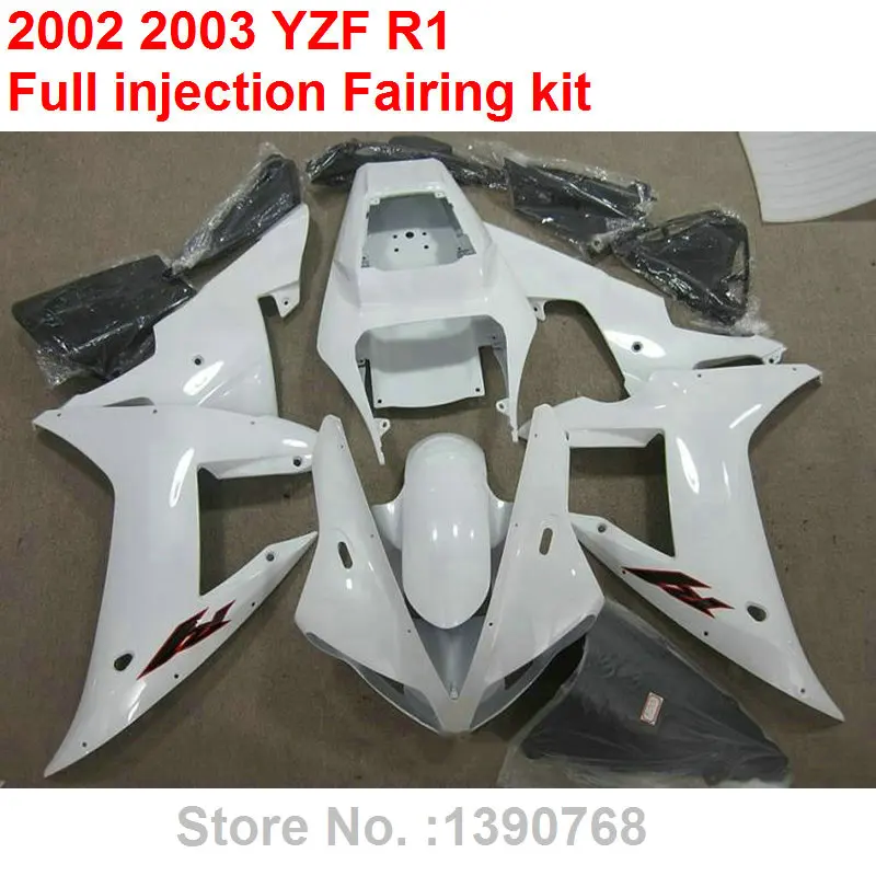 

New motorcycle fairing kit for YAMAHA injection molded R1 02 03 white black plastic fairings set YZF R1 2002 2003 XF34