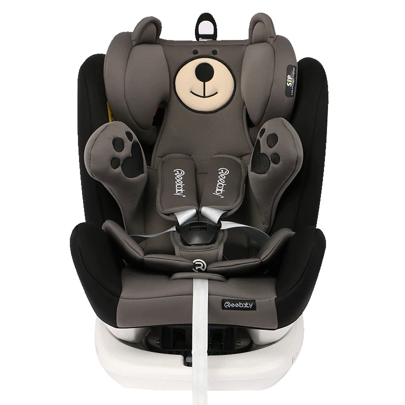 Детское вращающееся сиденье безопасности ISOFIX интерфейс от 0 до 12 лет Детское кресло bobi custom - Цвет: Серый