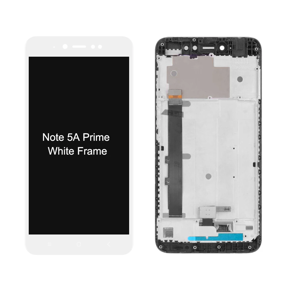 Дисплей для Xiaomi Redmi Примечание 5A/Note 5A Prime lcd сенсорный экран дигитайзер с рамкой Y1/Y1 Lite Черный Белый - Цвет: 5A Prime Frame White