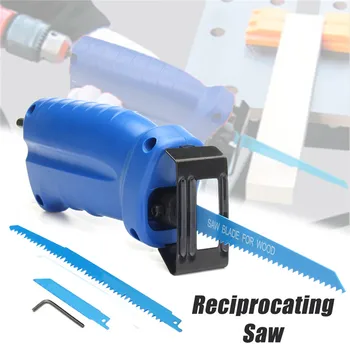 

Portable Reciprocating Saw Metal Cutting Wood Cutting Tool Electric Saw Drill Attachment with 3 Blades Power Tool Accessories