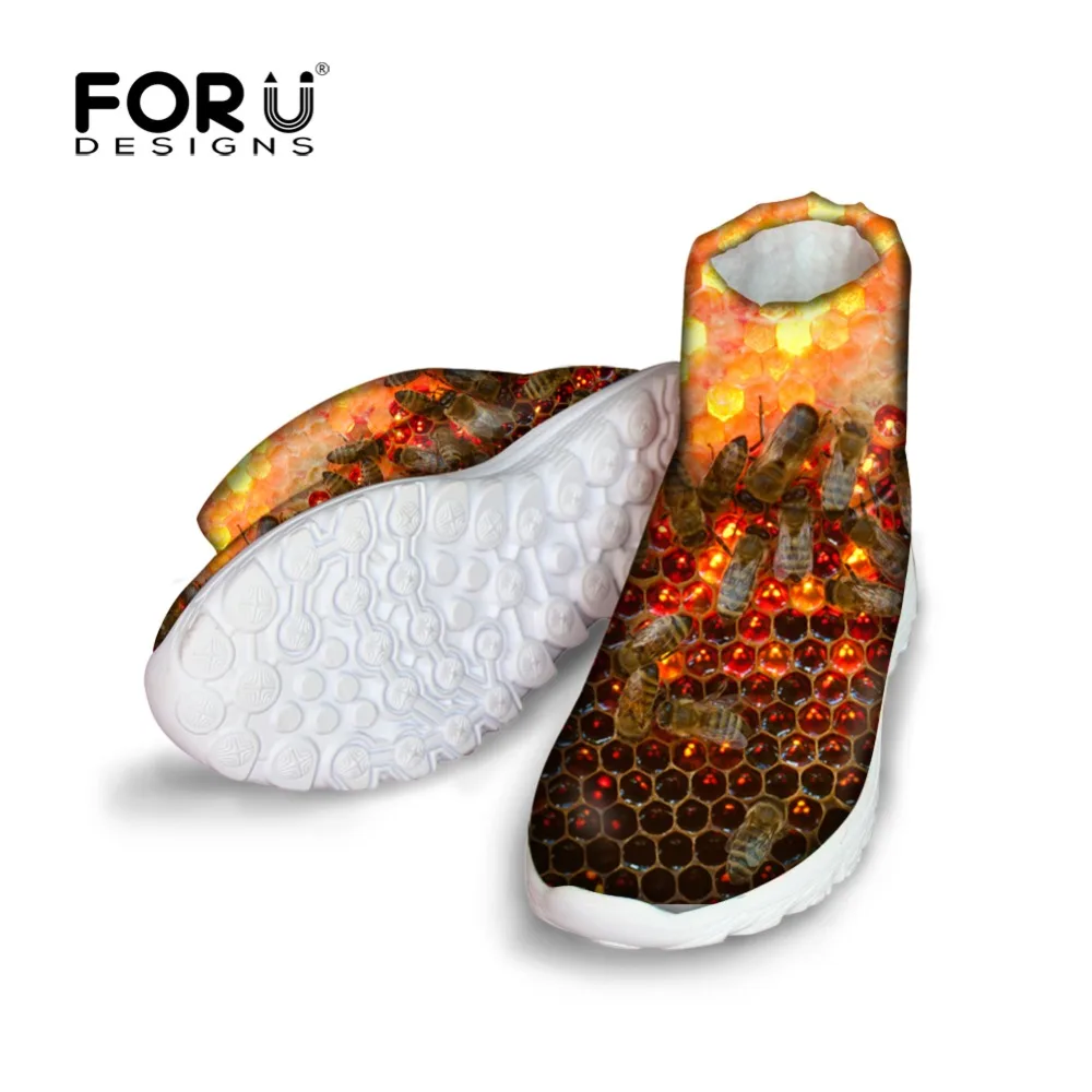 

FORUDESIGNS 3D Honeycomb Print Snow Boots Women Warm Winter Snow Boots Flat Anti-skid Boots Booties Large Size Waterproof shoes