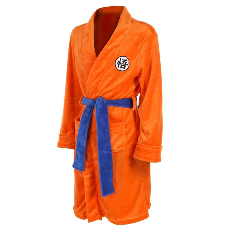 Anime Dragon Ball Cosplay Costumes Son Goku Women Men Flannel Pajamas Robes Daily Casual Bathrobe Warm Winter Thicken Jumpsuits