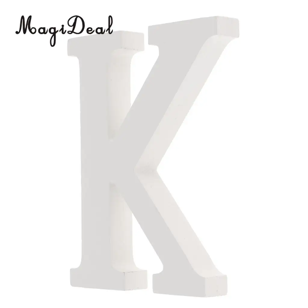 Wooden Alphabet DIY Block Words Sign Hanging Decor Letter for Home Bedroom Office Wedding Party Decor White
