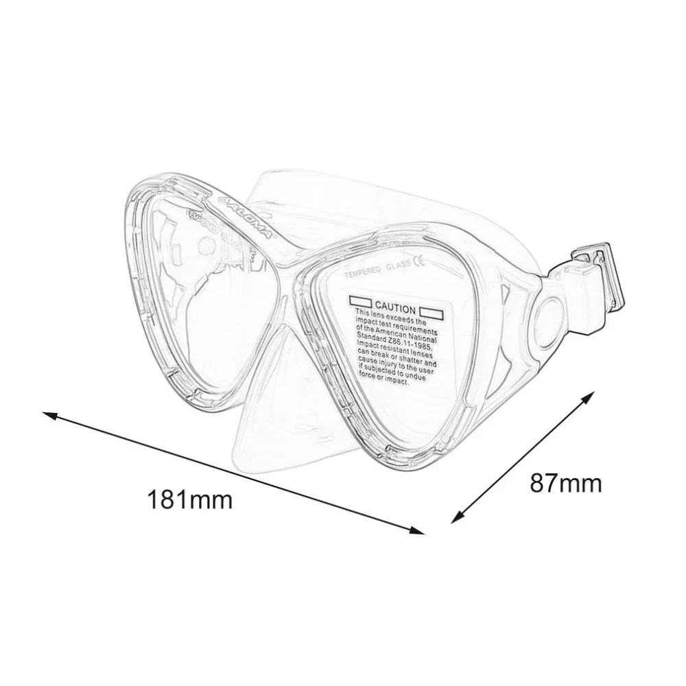 AM-200 взрослых двойной Слои Водонепроницаемый Анти-туман прозрачный силиконовый большая площадь дайвинг очки маски, аксессуары для