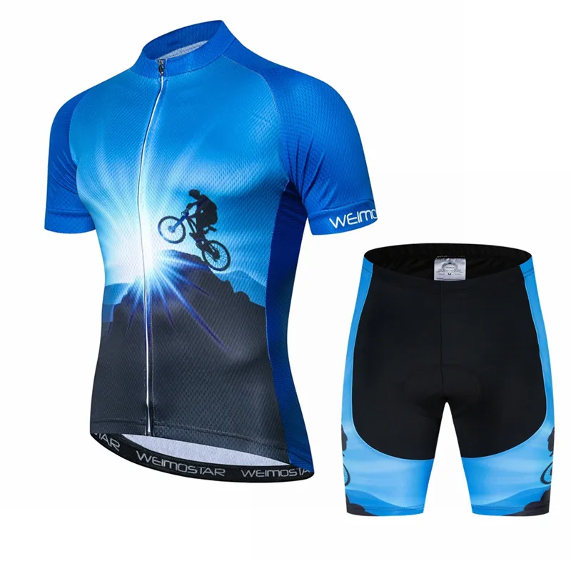 Weimostar Pro Cycling Clothing Man Mountain Bike Clothing Short Sleeve Cycling Jersey Set Men Anti-UV Bicycle Wear Clothes