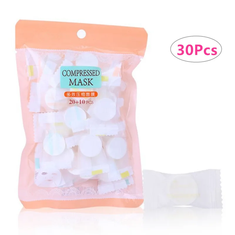 

30pcs/bag Facial Compression Mask Nonwoven Fabric Mask Paper Skin Care Dry Disposable Compressed Towel Face DIY Mask Makeup Tool