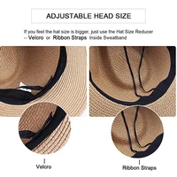 FURTALK Summer Hat for Women Men Panama Straw Hats Travel  Beach Sun Hat Wide Brim Fedora Jazz Hat 4