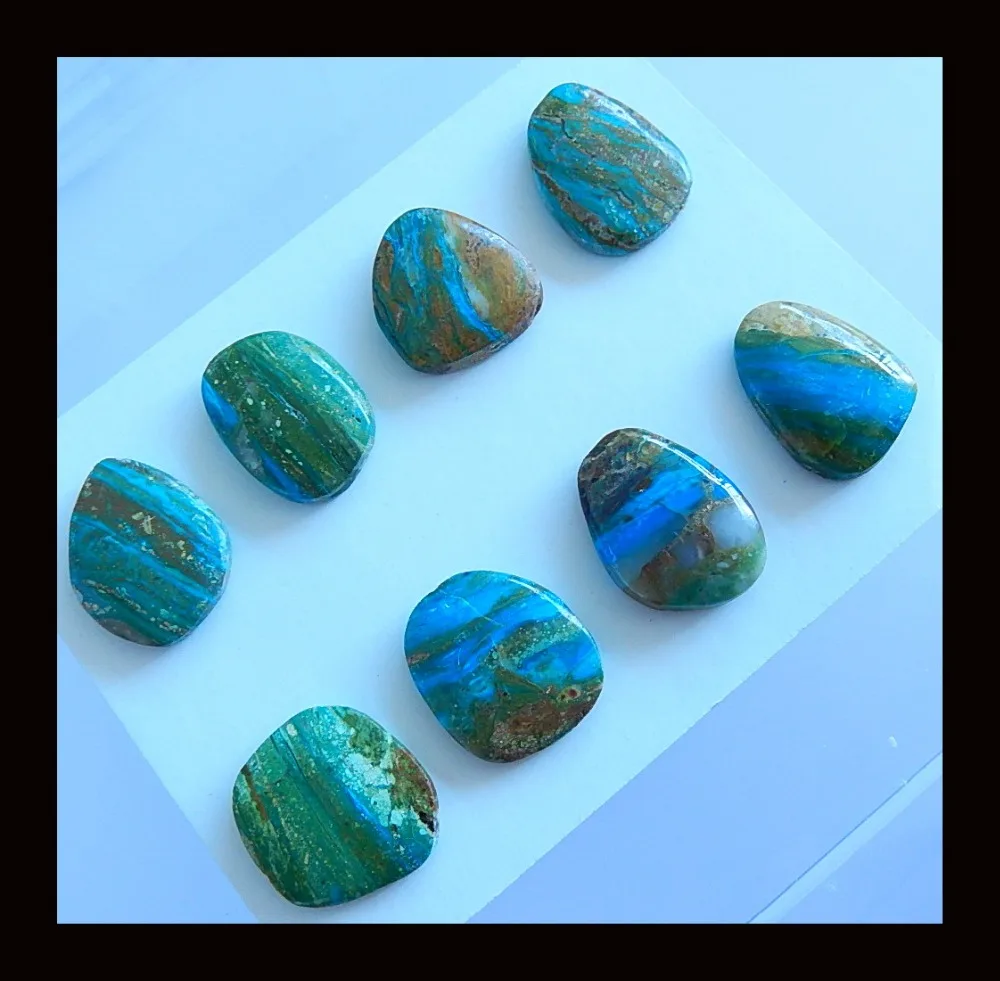 

8 PCS Of Natural Blue Opal Cabochons,23x16x5/22x16x5mm,24.1g