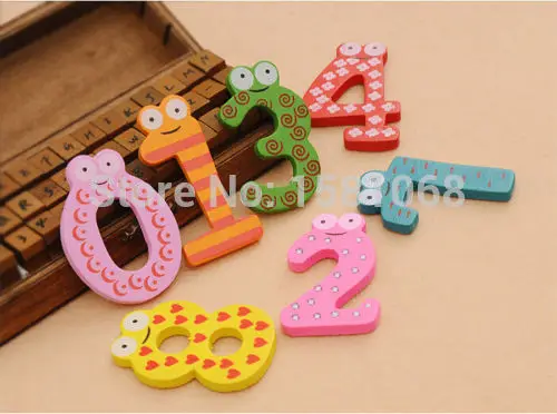 10pcs/set Montessori Baby Number Refrigerator Fridge Magnetic Figure Stick Mathematics Wooden Educational Kids Toys for Children 5