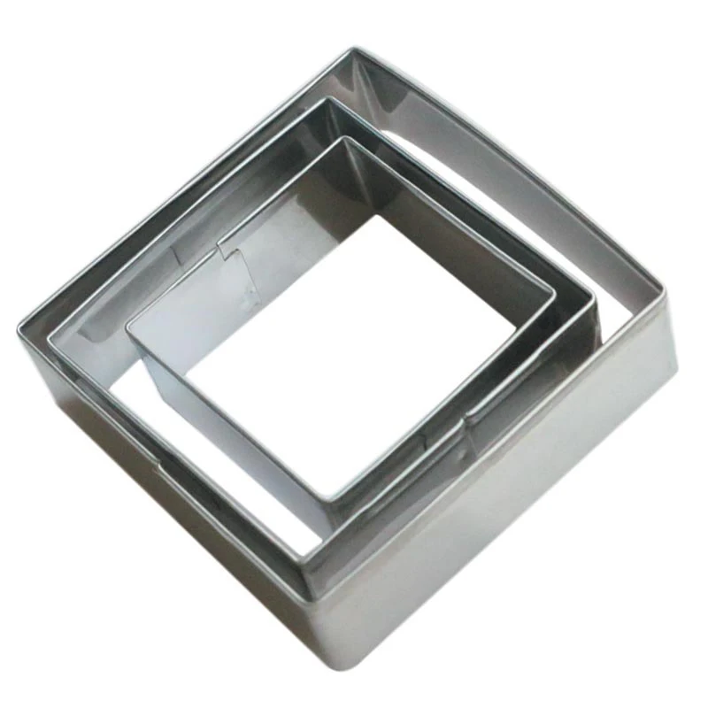 

3Pcs/Set Plaque Cutter Cookies Frame Cake Oval Square Rectangle Fancy Stainless Mold