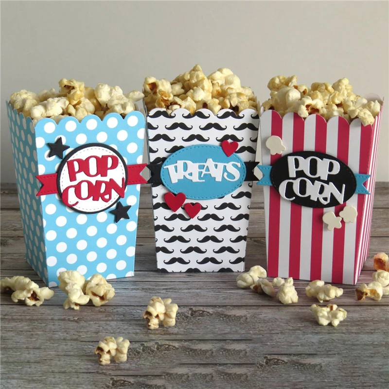 GJCrafts 5 шт./лот коробка для попкорна металлический трафарет Новый Трафареты DIY 108*100