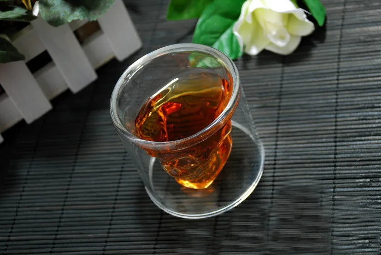 150ml Skull Head Glass Tea Cup For Whiskey Wine Vodka Bar Club wine Double Layers Shot Transparent Crystal glass