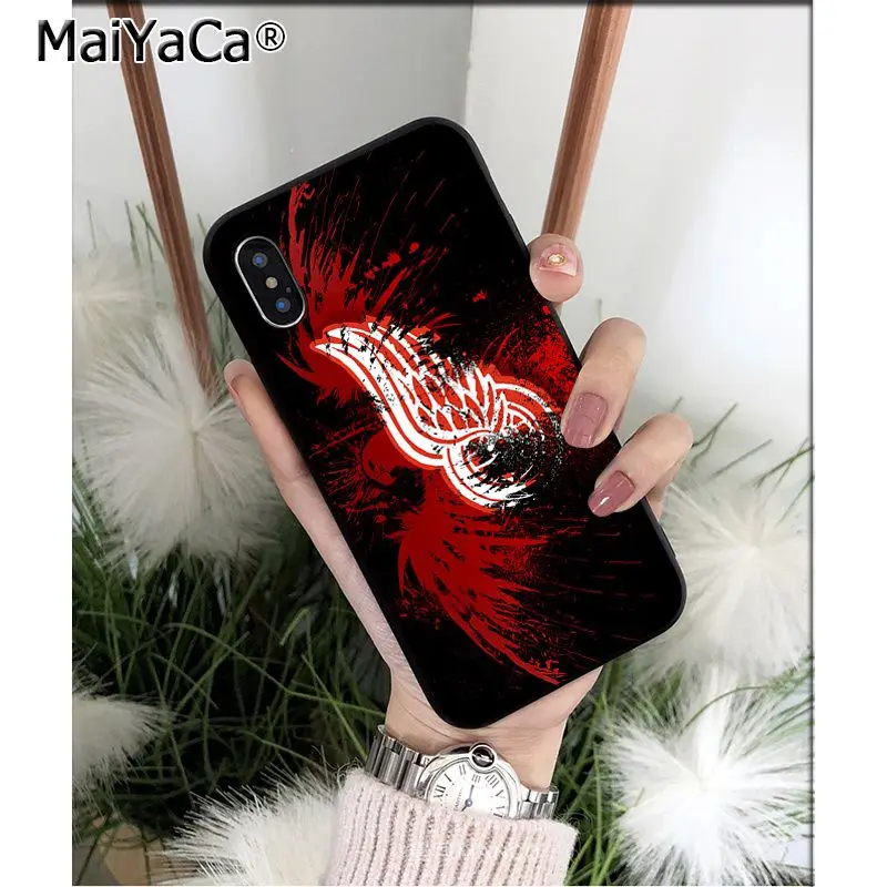 MaiYaCa Detroit Red Wings TPU мягкие Аксессуары для телефонов Чехол для iPhone 6S 6plus 7 7plus 8 8Plus X Xs MAX 5 5S XR