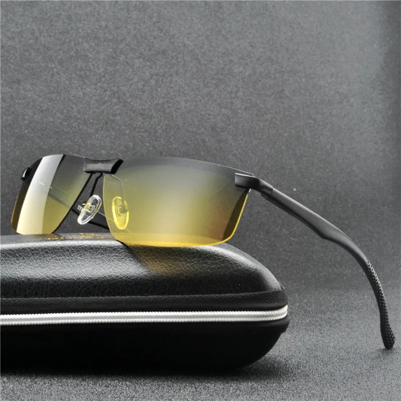 MINCL дневные и ночные солнцезащитные очки, мужские поляризованные солнцезащитные очки ночного видения для вождения, квадратные брендовые Роскошные зеркальные очки NX