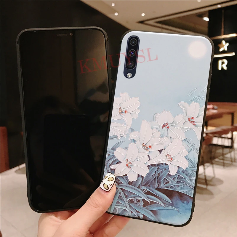 Чехол s для samsung A50 3D роза цветок картина Coque для samsung Galaxy A70 A40 A30 A20 A10 M10 M20 A7 чехол для телефона