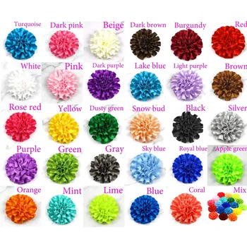 

10-100PCS 2" Satin Ribbon Peony Flower Appliques/craft/Wedding Decoration DIY Apparel Sewing Fabric Supplies DIY Headband 5x5cm