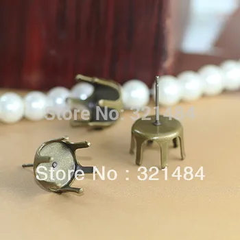 

Antique Bronze 500piece Earring stud findings 12mm Crown earring blank WHOLESALE