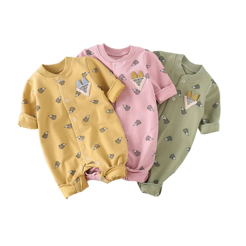 New Spring Autumn Baby Rompers Cute Cartoon Fox Infant Girl Boy