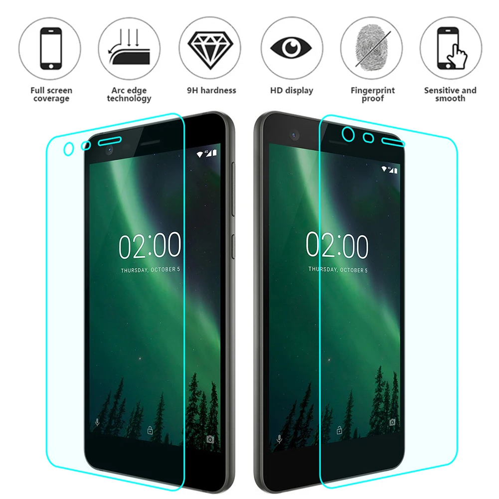 2 шт. Защитные пленки для стекла Nokia 1 закаленное стекло 7 8 Защитная пленка