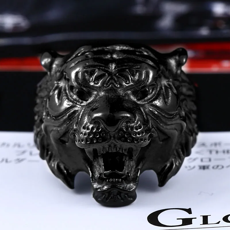 Beier new store 316L Stainless Steel ring top quality animal biker ring tiger Fashion Jewelry BR8-307
