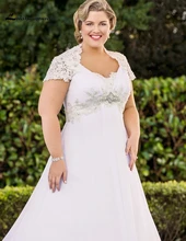 Elegant Halter Plus Size Wedding Dresses with Jacket Appliques Beaded Chiffon Beach Bridal Gowns abito da sposa Custom Made
