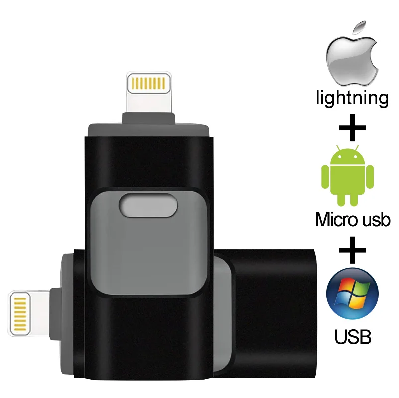 Novel Lightning USB Flash Drive 32GB 64GB 128GB Pendrive 64GB 16GB For iPhone Pen Drives U Stick For iPad Mac PC Memory Stick