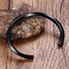 Black Silver Color Cuff Bangle for Man and Women Quality 316L Stainless Steel Punk Bangle Bracelet Titanium Jewelry 3