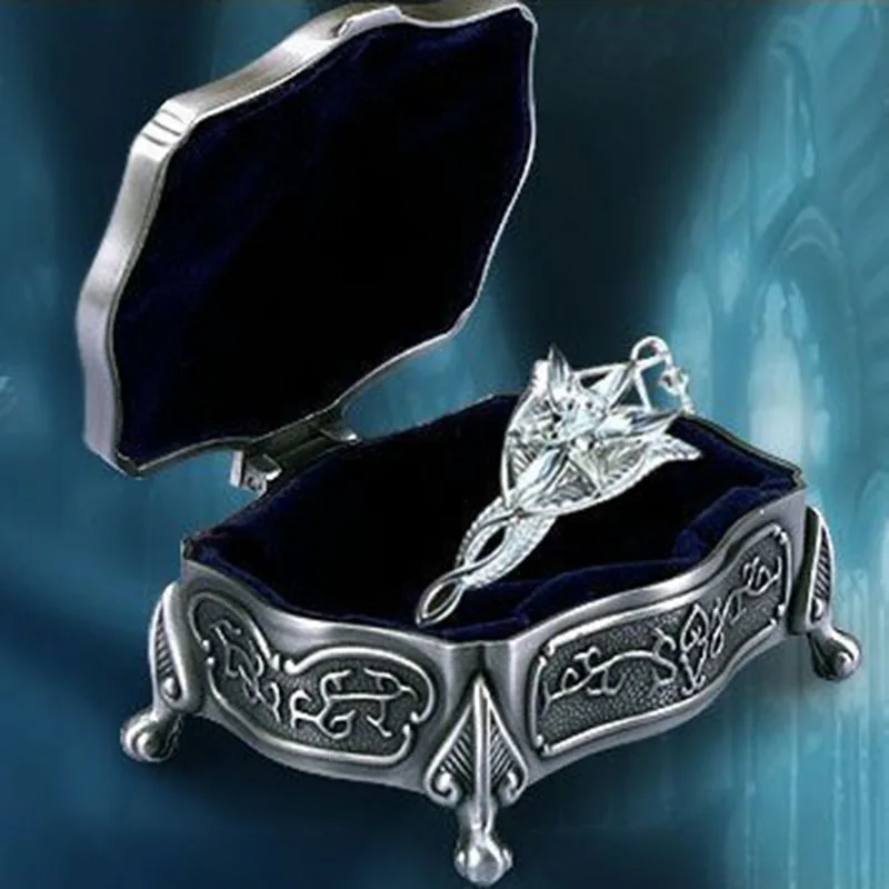 LOTR набор Arwen Evenstar S925 серебряная подвеска + металлическая шкатулка для ювелирных