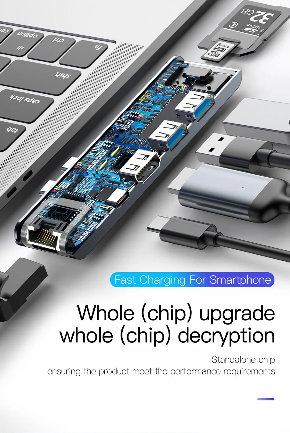 Baseus Dual USB C концентратор USB 3,0 HDMI Type-C SD устройство для считывания с tf-карт RJ45 адаптером PD зарядки usb-хаб для MacBook Pro // разветвитель