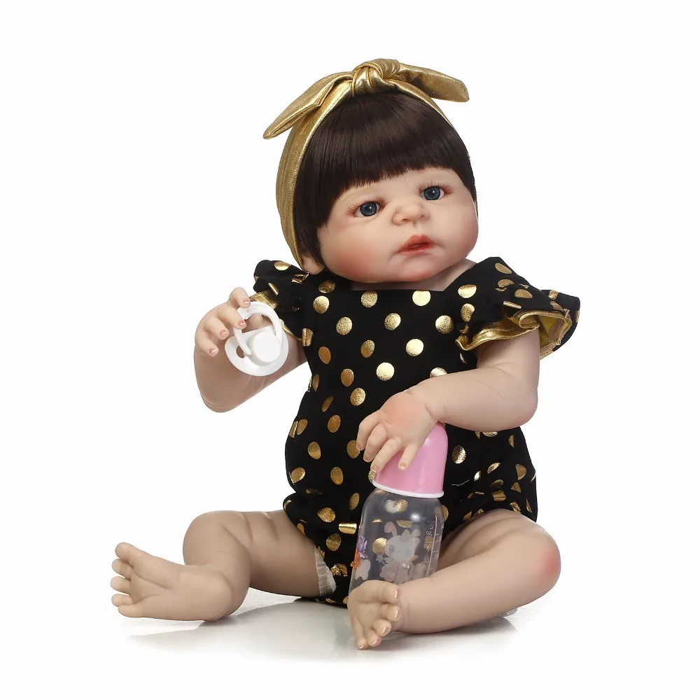Reborn victoria Full Silicone Reborn Baby Girl Doll 55cm 22'' Bebe Reborn Babies Doll Christmas