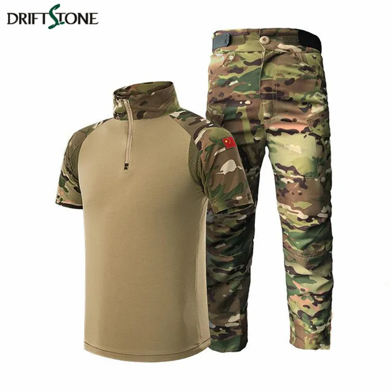 

Tactical Combat Uniform Short Sleeve Kids Shirts and Pants Suit Hunting Multicam For Children BDU Military Tactical Gear