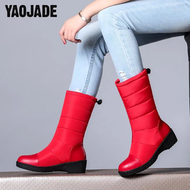Keep Warm 2018 New Fashion Thick Bottom Female Cotton Boots High