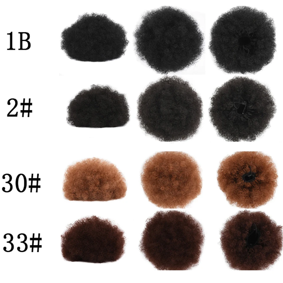 6 дюймов Короткие афро слоеные синтетические волосы булочка шиньон для женщин шнурок конский хвост курчавый кудрявый Updo Клип Наращивание волос