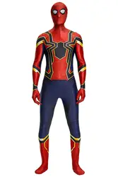 Мстители Бесконечность войны Косплэй костюм Железный Человек-паук костюм для взрослых Для мужчин Детский костюм комбинезон Хэллоуин