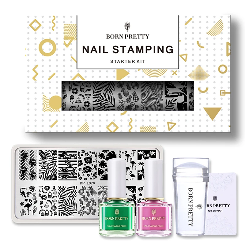 BORN PRETTY 5Pcs Nail Stamping Kits Nail Clear Jelly Stamper Scraper 2