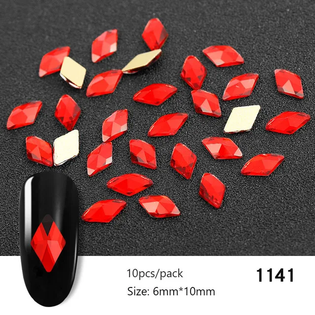 3D Стразы для дизайна ногтей с плоской задней стороной, цветной алмазный камень для украшения ногтей, сделай сам, маникюр, 3D Стразы, драгоценные камни, 10 шт. 020 - Цвет: 10