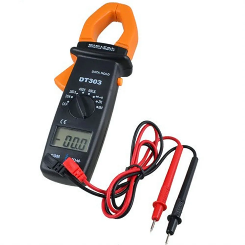 1 Set DT303 AC/DC Volt Ohm Measurement LCD Diaplay Digital Clamp Meter