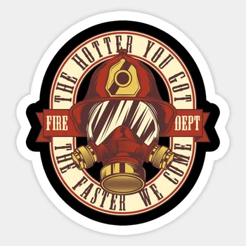 

1Pcs FIREFIGHTER T-SHIRT FIREFIGHTER THE HOTTER YOU GET Sticker for Laptop Vinilos Paredes Black Car Stickers PVC Vinyl Decal