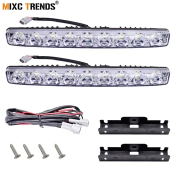 

1Set 12V 9 LED DRL Light Bar Car Headlight Grille Auto Driving Fog Lights Super Bright Waterproof Aluminum Daytime Running Light