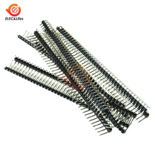10 pièces 2.54mm 40 broches 40 broches à une rangée de broches incurvées en-tête connecteur bande 40 broches aiguille incurvée pour composants électroniques Arduino(China)
