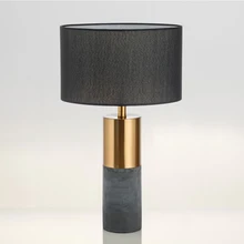 Современная модная настольная лампа для спальни прикроватный Черный абажур Настольный Светильник E27 домашний Декор Гостиная Металлические цементные настольные лампы