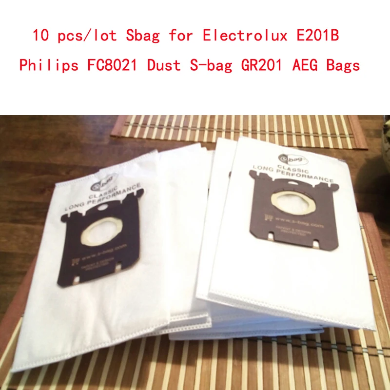 10 шт./партия Sbag для пылесборников Электролюкс E201B Philips FC8021 S-bag GR201 AEG