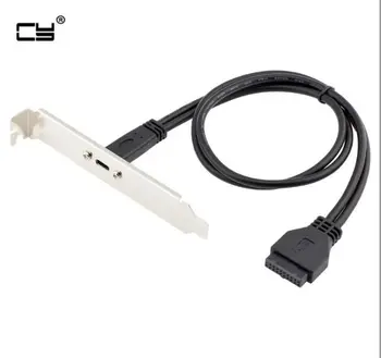 

USB3.1 Type-C Female to USB 3.0 Motherboard 20Pin Panel Mount Cable With Rear PCI Back Panel Expansion Bracket for PC 50cm