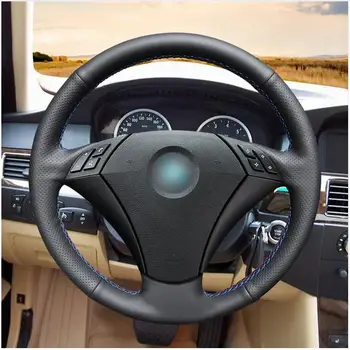 

Puou Black Artificial Leather Car Steering Wheel Cover for BMW 530 523 523li 525 520li 535 545i E60 Free shipping
