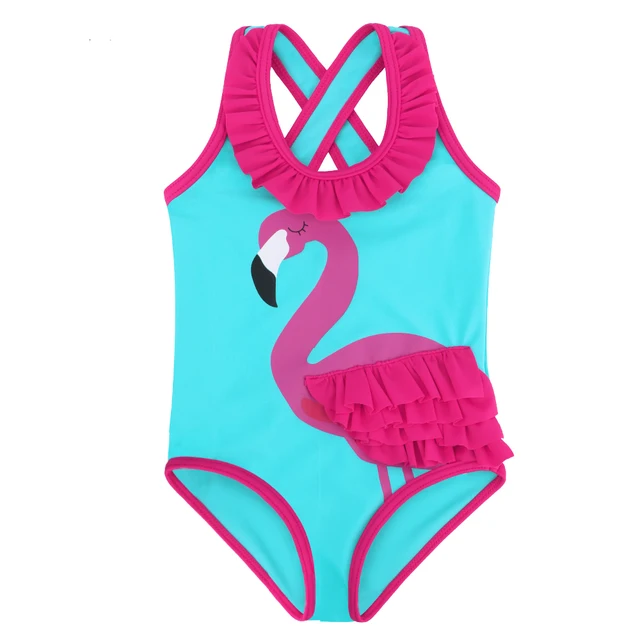 Best Offers Sleeping HotPink Swan Cartoon Children's Swimming Suit One Piece Girls Beach Summer Swimwear Girls Beachwear UV SPF 50 Swimsuit 